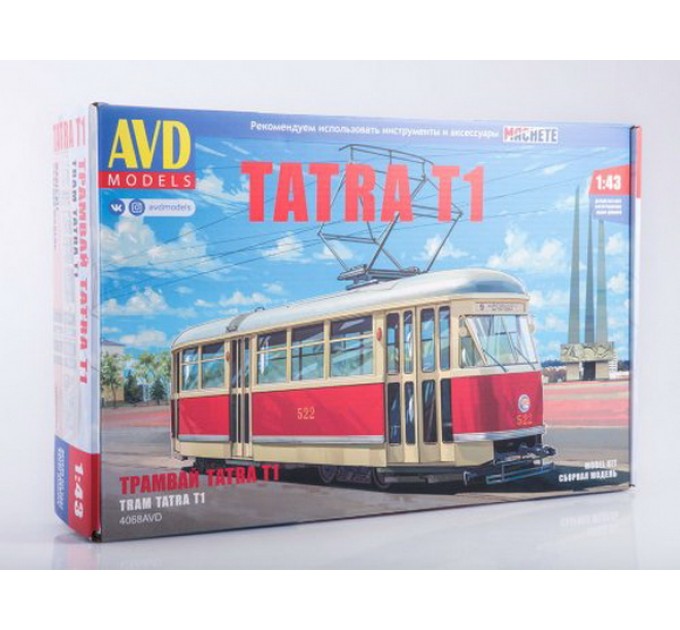 4068AVD Сборная модель Трамвай Tatra T1