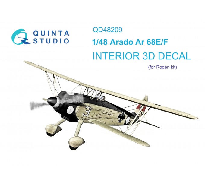 QD48209 1/48 3D Декаль интерьера Arado Ar 68 E/F (Roden)