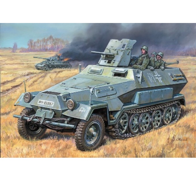 3588 Немецкий бронетранспортер «Ханомаг» Sd.Kfz.251/10 AUSF B с 37-мм орудием.