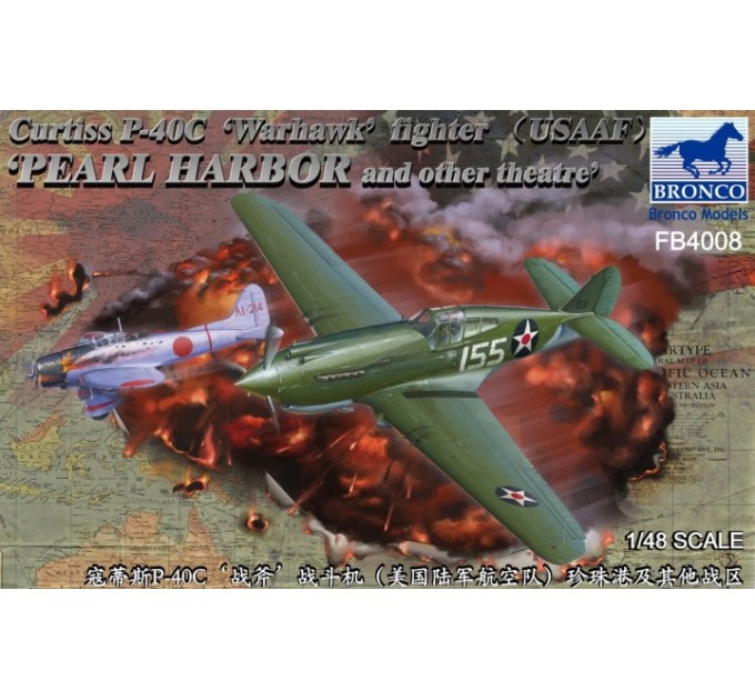 FB4008 1/48 Curtiss P-40C `Warhawk` Fighter (US Army Air Force) "Pearl Harbor and Other Teatre"