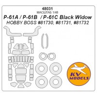 48031 P-61A / P-61B / P-61C Black Widow (HOBBY BOSS #81730, #81731, #81732) + маски на диски 48031 P-61A / P-61B / P-61C Black Widow (HOBBY BOSS #81730, #81731, #81732) + маски на диски