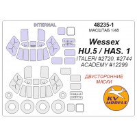 48235-1 Wessex HU.5 / HAS. 1 (ITALERI #2720, #2744 / ACADEMY #12299) - (Двусторонние маски) + маски 48235-1 Wessex HU.5 / HAS. 1 (ITALERI #2720, #2744 / ACADEMY #12299) - (Двусторонние маски) + маски