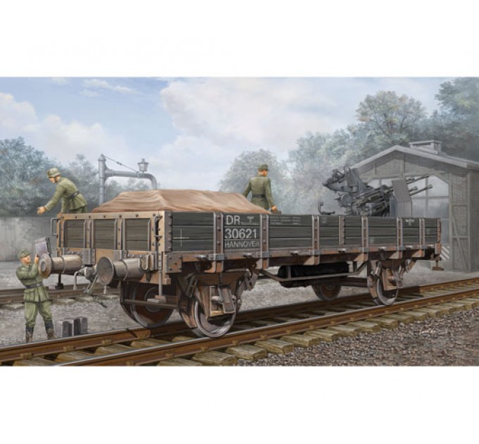 Т01518 Немецкий железнодорожный полувагон, низкие борта. 1/35
