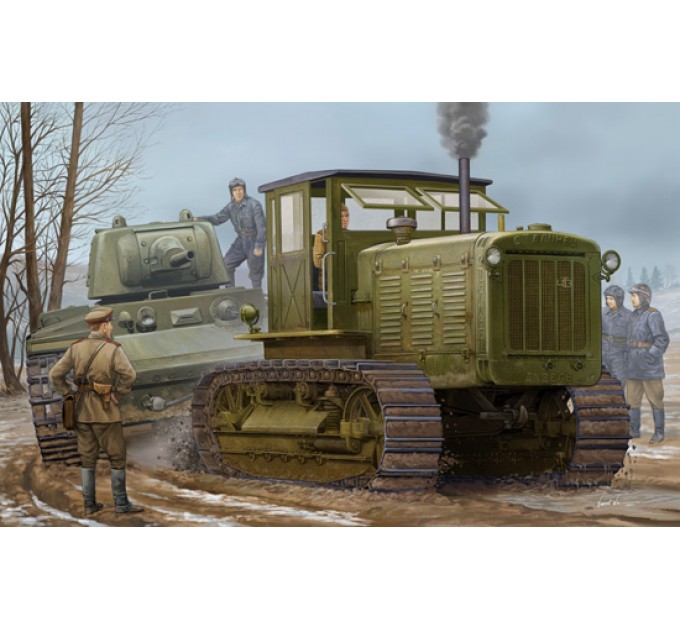Т05539 Советский трактор ЧТЗ С-65 "Сталинец" с кабиной. Сборная модель 1/35